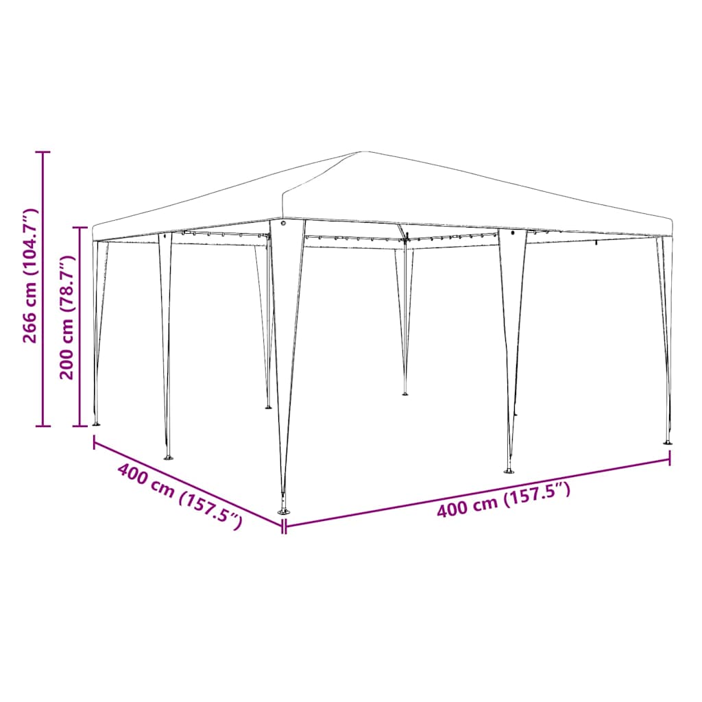 Party Tent Grøn og Hvid 400 x 400 x 266 cm Polyester og Stål