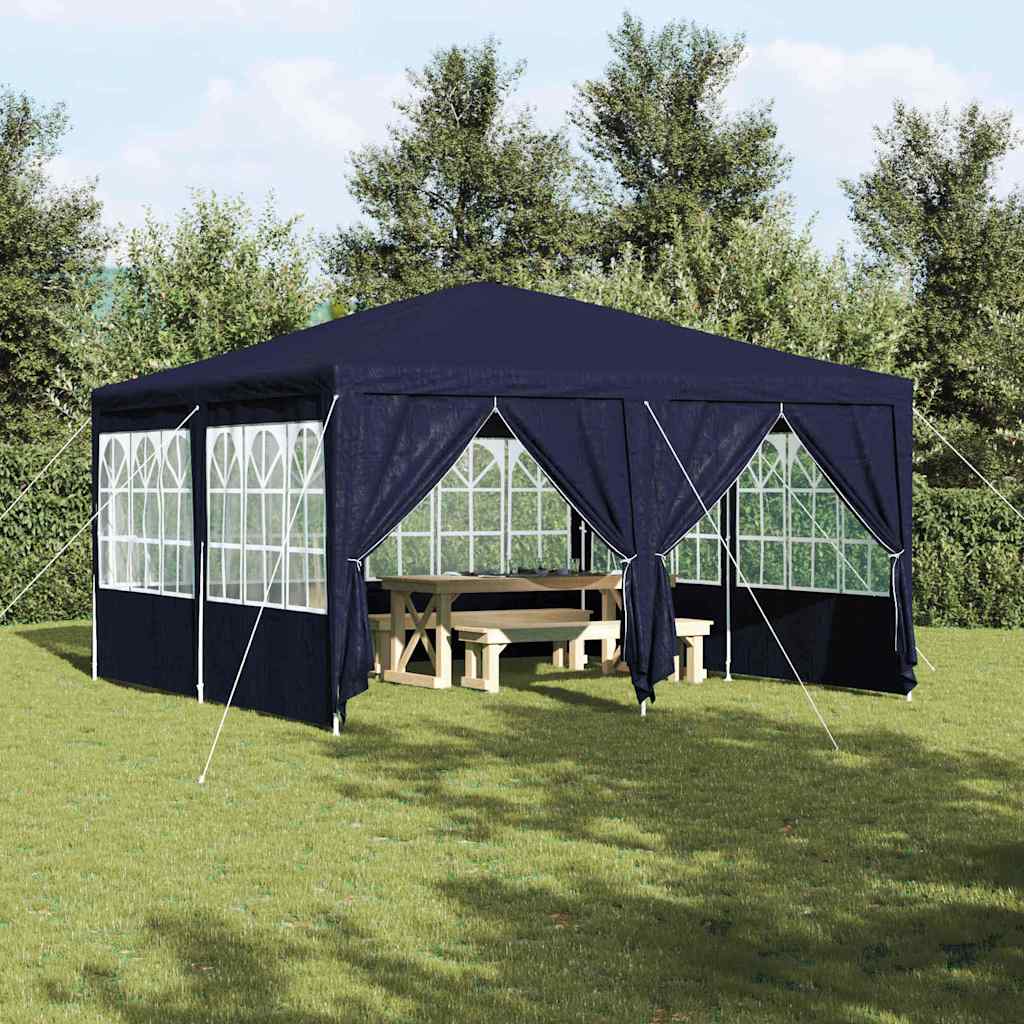 Party Tent Blå og Hvid 400 x 400 x 266 cm Polyester og Stål