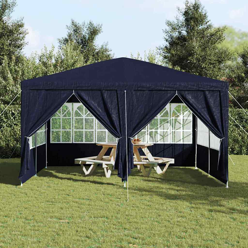 Party Tent Blå og Hvid 400 x 400 x 266 cm Polyester og Stål