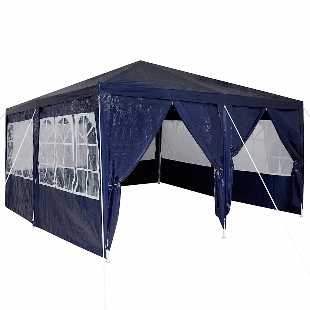 Party Tent Blå og Hvid 400 x 400 x 266 cm Polyester og Stål