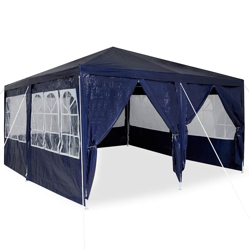 Party Tent Blå og Hvid 400 x 400 x 266 cm Polyester og Stål