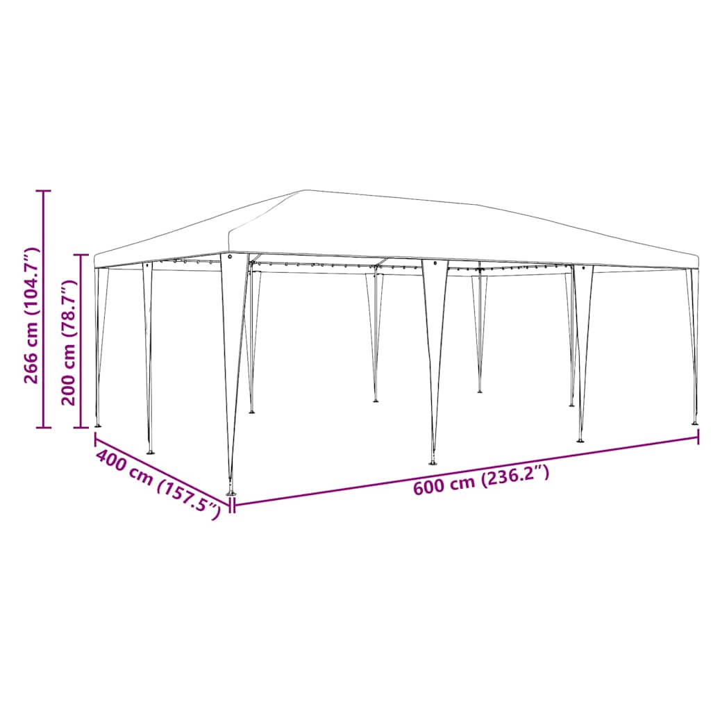 Party Tent Anthracit og hvid 600 x 400 x 266 cm