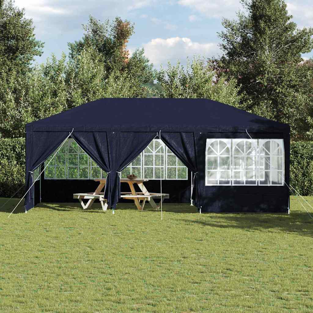 Party Tent Blå og Hvid 600 x 400 x 266 cm Polyester og Stål