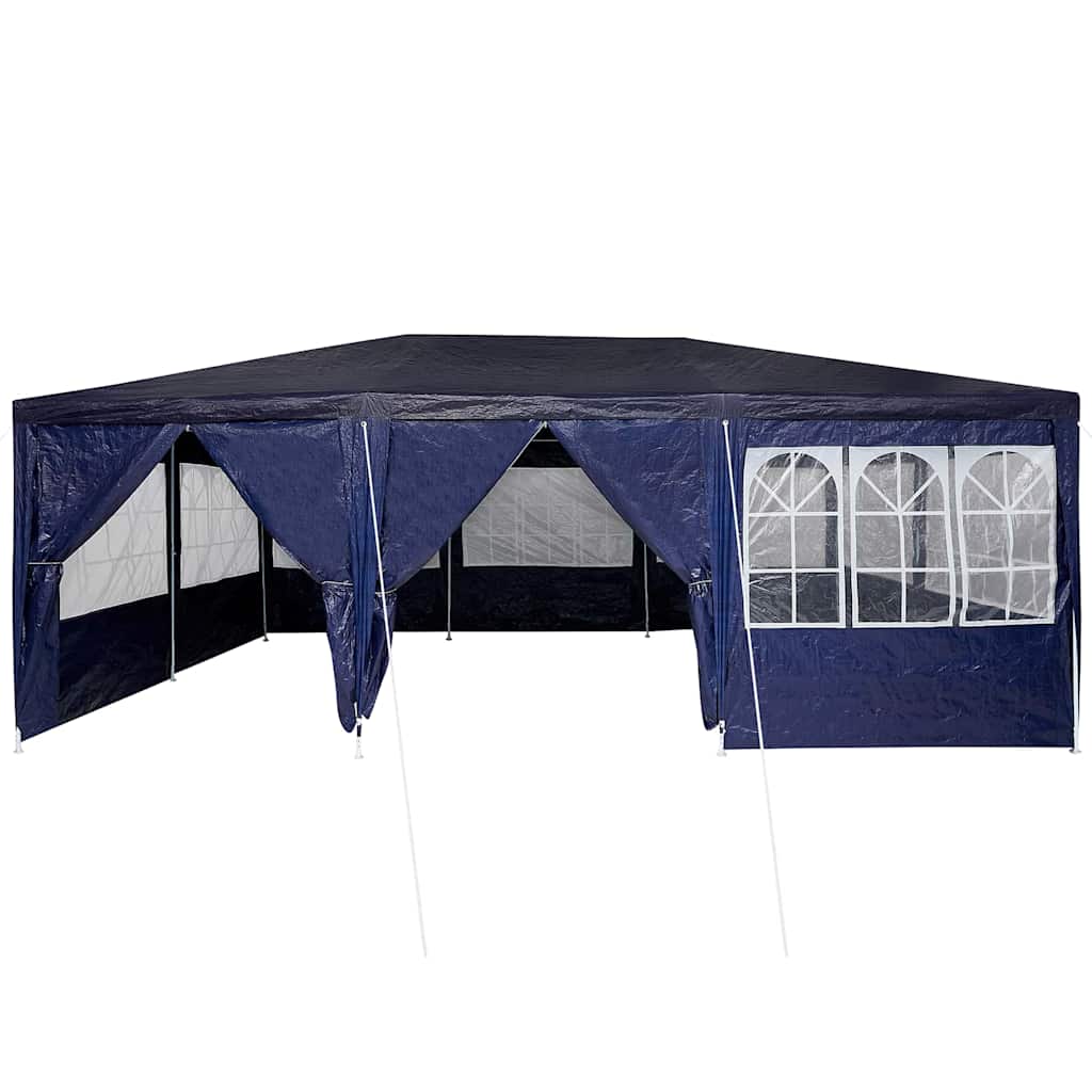 Party Tent Blå og Hvid 600 x 400 x 266 cm Polyester og Stål