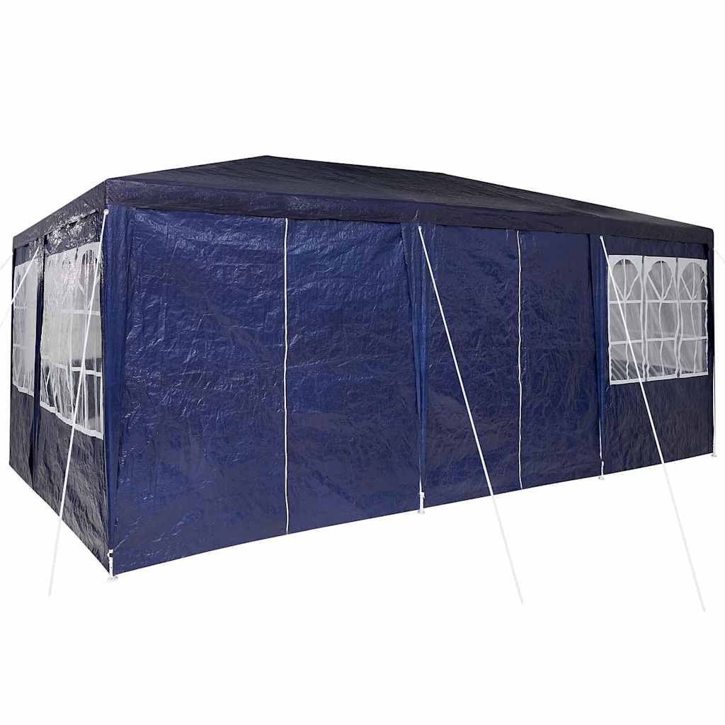 Party Tent Blå og Hvid 600 x 400 x 266 cm Polyester og Stål