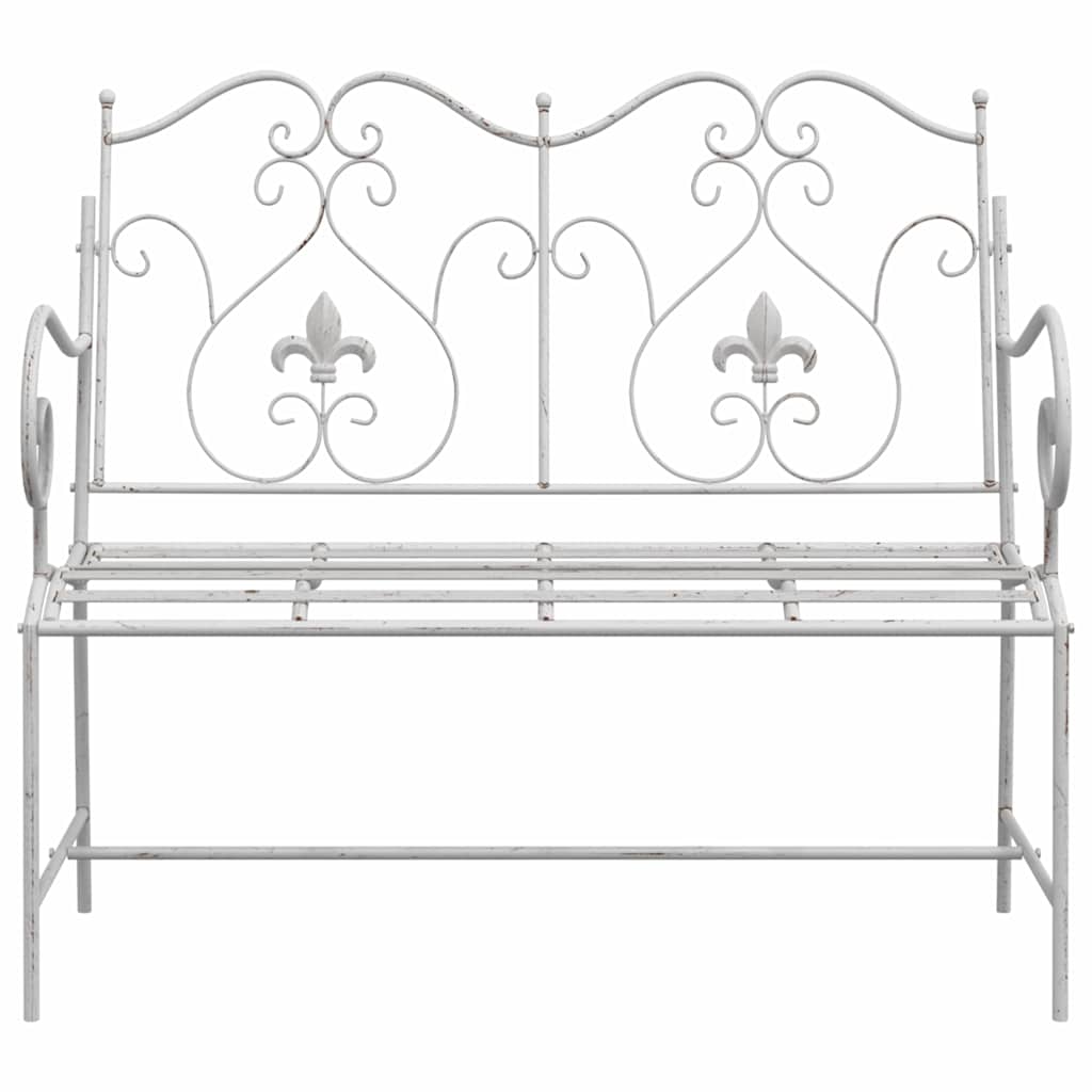 Havebænk Antik hvid 104 x 54 x 93 cm Stål