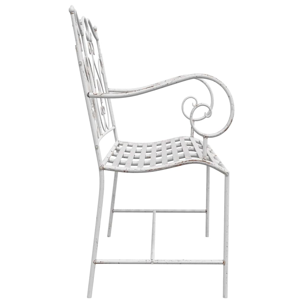 Havebænk Antik hvid 104 x 54 x 93 cm Stål