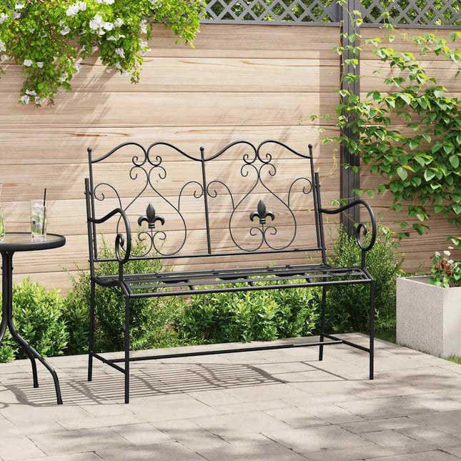 Havebænk Sort 104 x 54 x 93 cm Stål