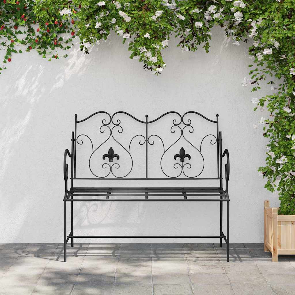 Havebænk Sort 104 x 54 x 93 cm Stål