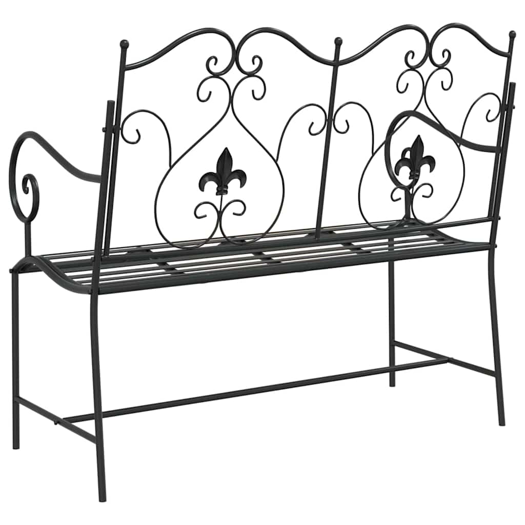 Havebænk Sort 104 x 54 x 93 cm Stål