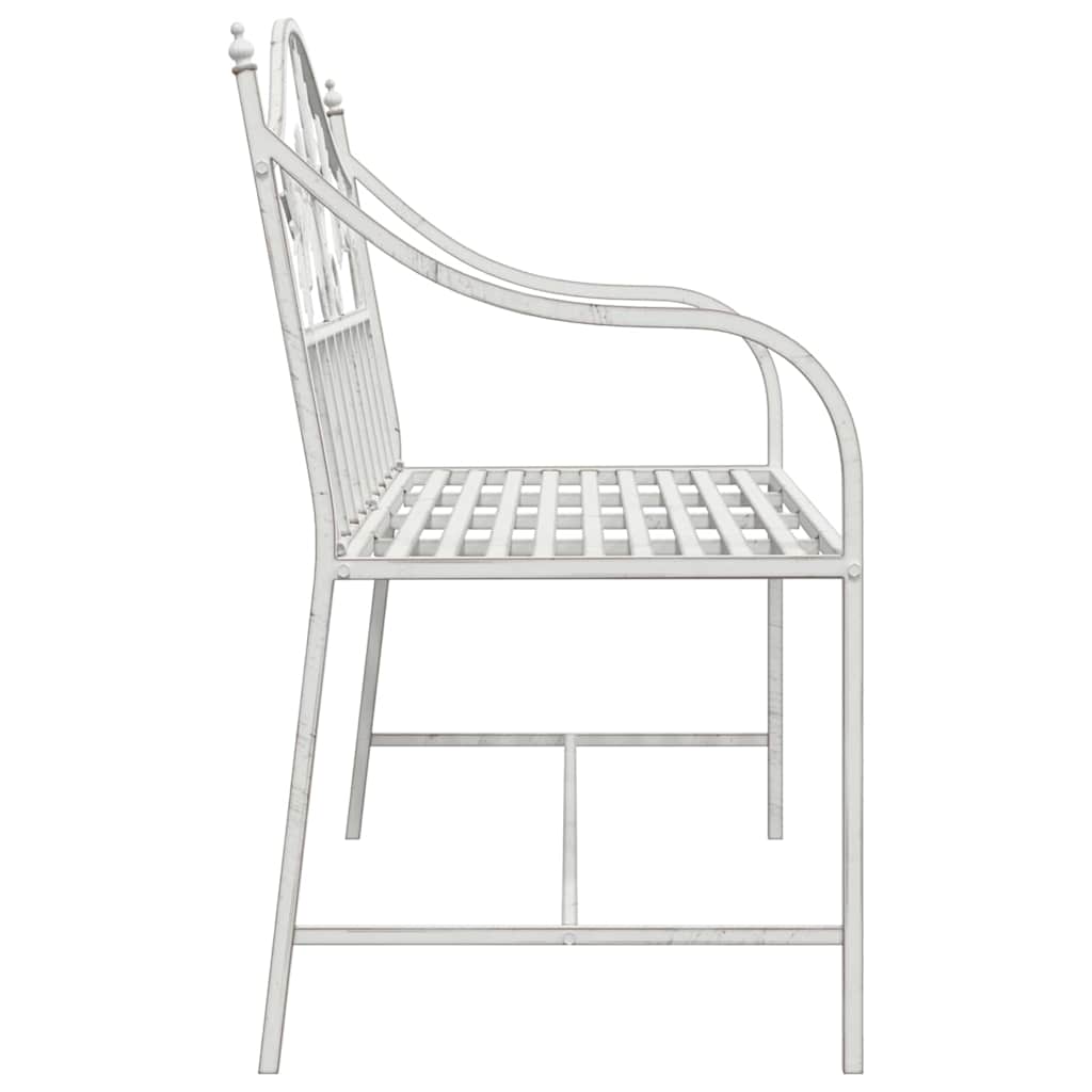 Havebænk Antik hvid 104 x 52,5 x 89 cm Stål
