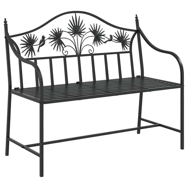 Havebænk Sort 104 x 52,5 x 89 cm Stål