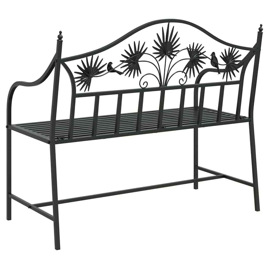 Havebænk Sort 104 x 52,5 x 89 cm Stål