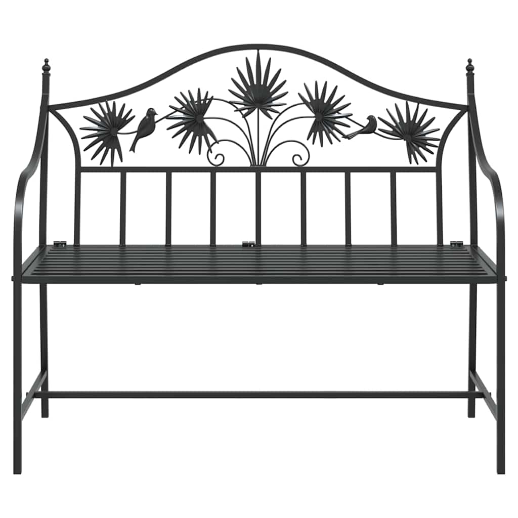 Havebænk Sort 104 x 52,5 x 89 cm Stål