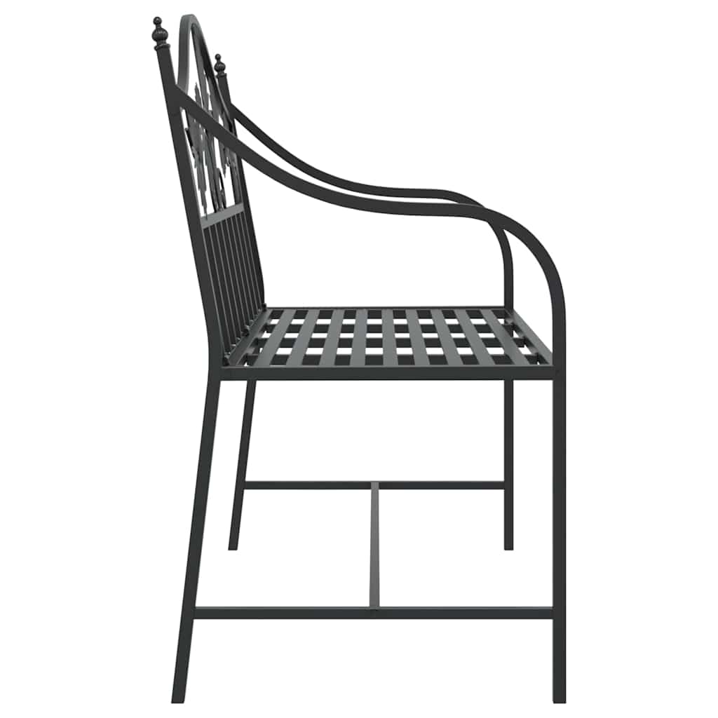 Havebænk Sort 104 x 52,5 x 89 cm Stål