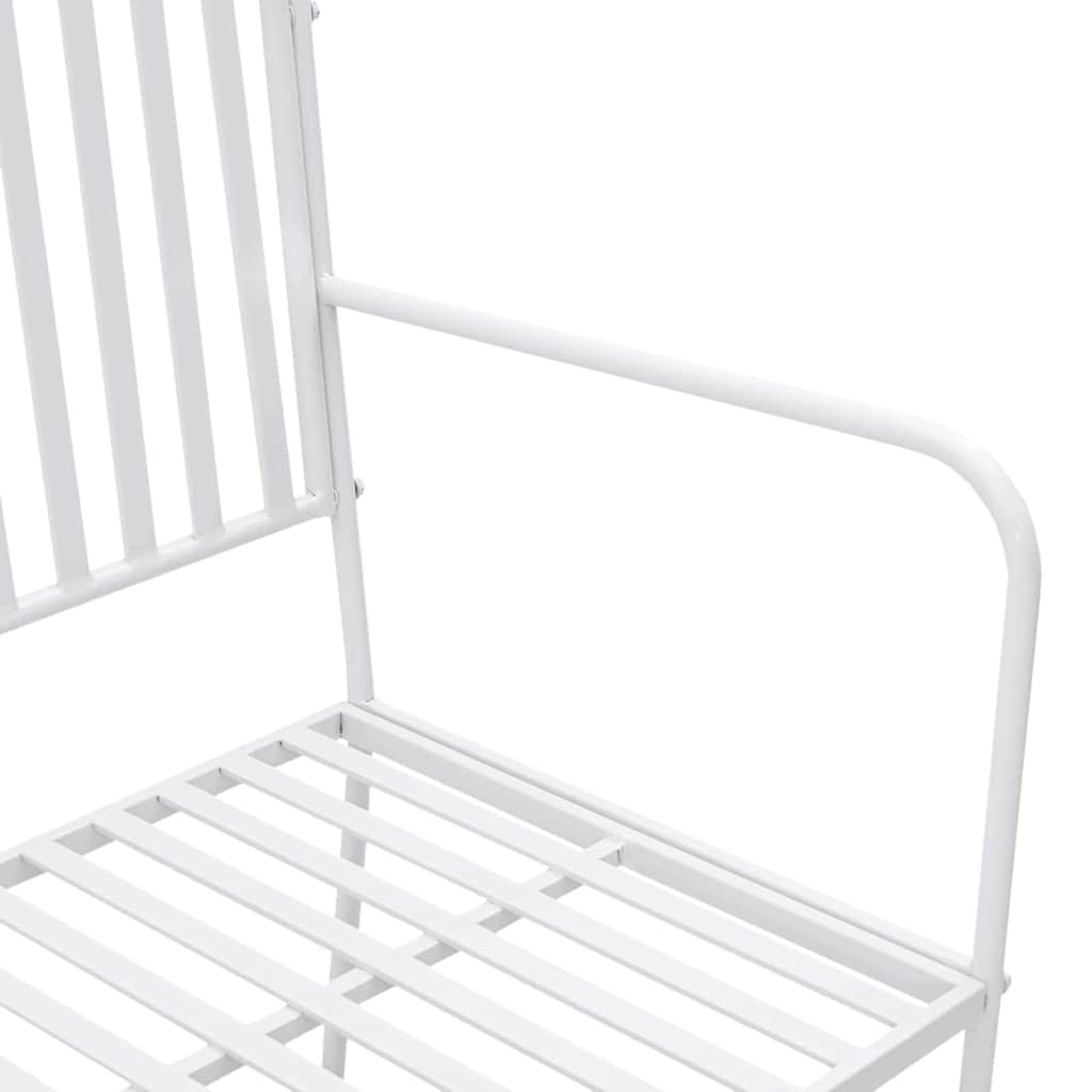 Havebænk Simpel Hvid 103,5 x 51,5 x 90 cm Stål