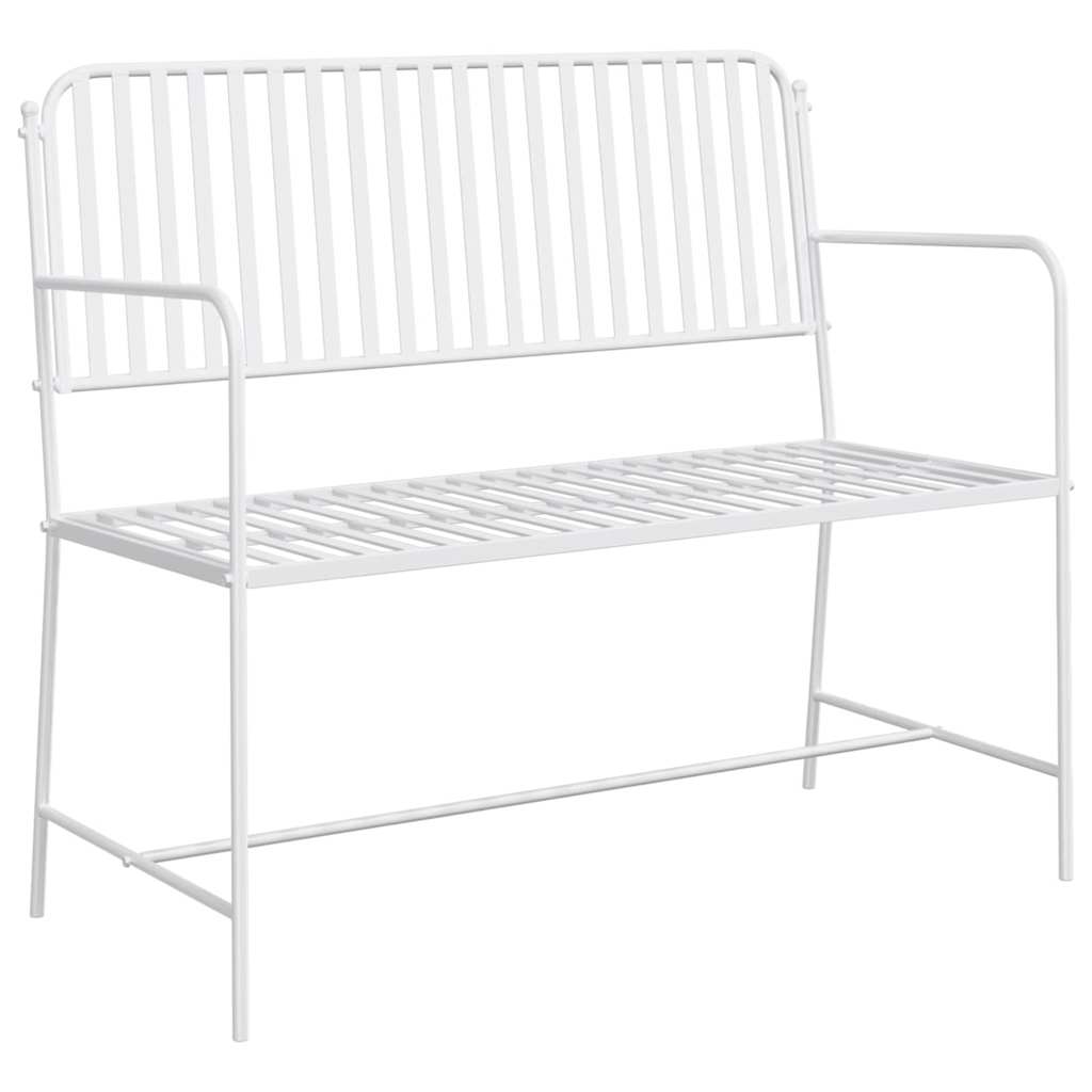 Havebænk Simpel Hvid 103,5 x 51,5 x 90 cm Stål
