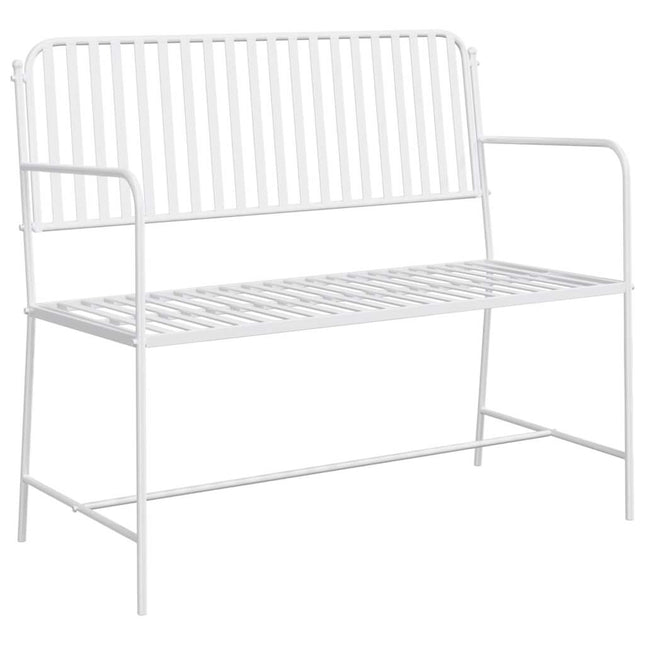Havebænk Simpel Hvid 103,5 x 51,5 x 90 cm Stål