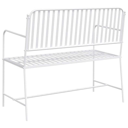 Havebænk Simpel Hvid 103,5 x 51,5 x 90 cm Stål
