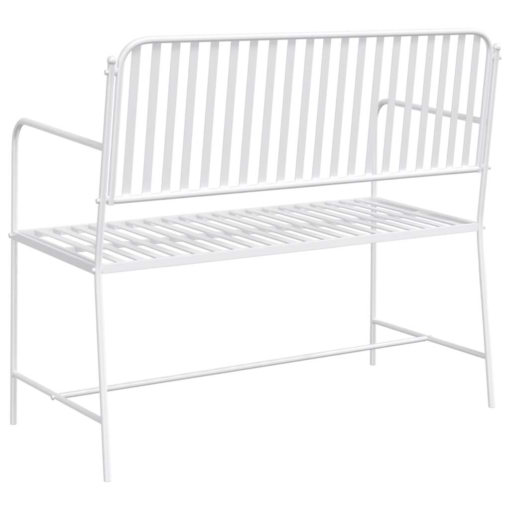 Havebænk Simpel Hvid 103,5 x 51,5 x 90 cm Stål