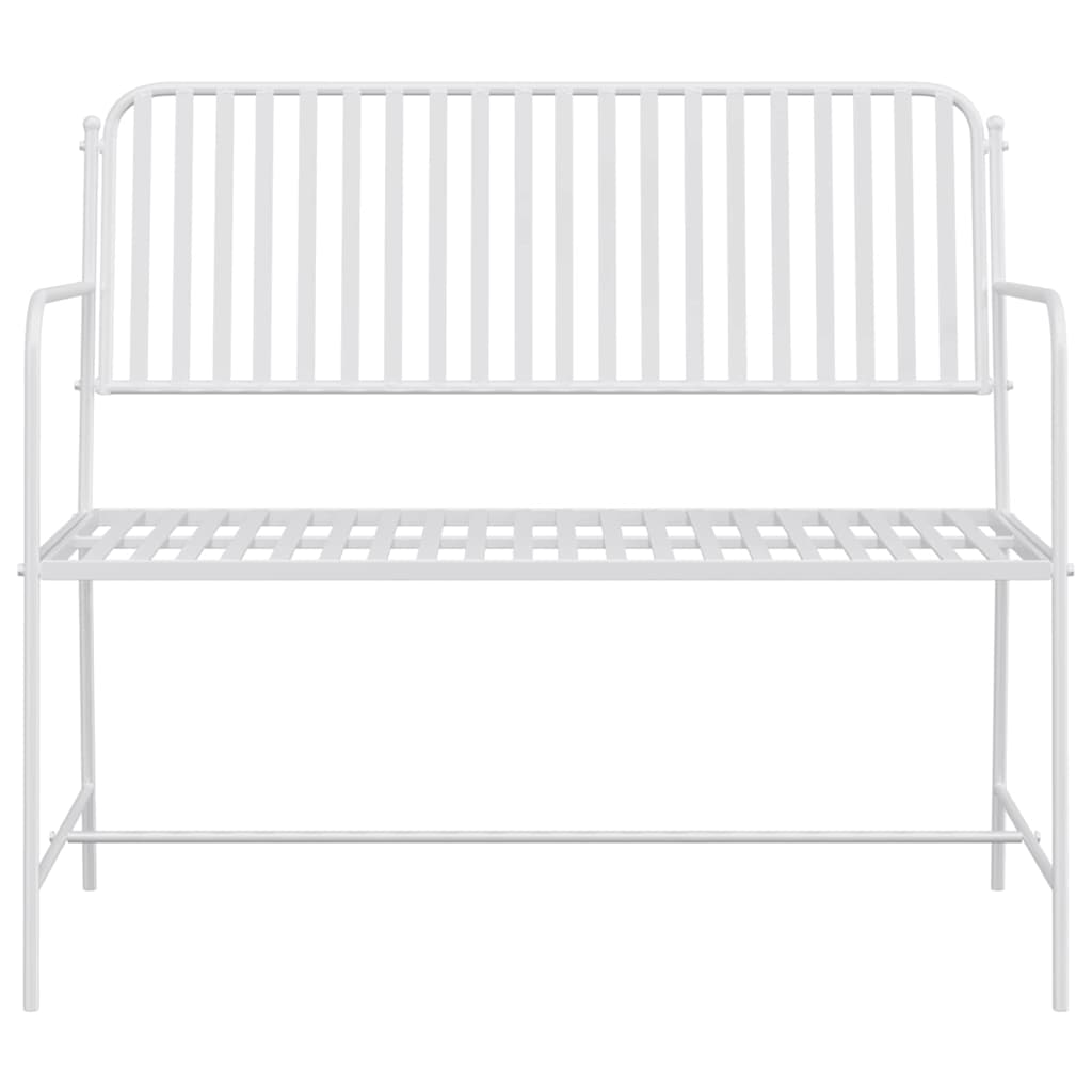 Havebænk Simpel Hvid 103,5 x 51,5 x 90 cm Stål