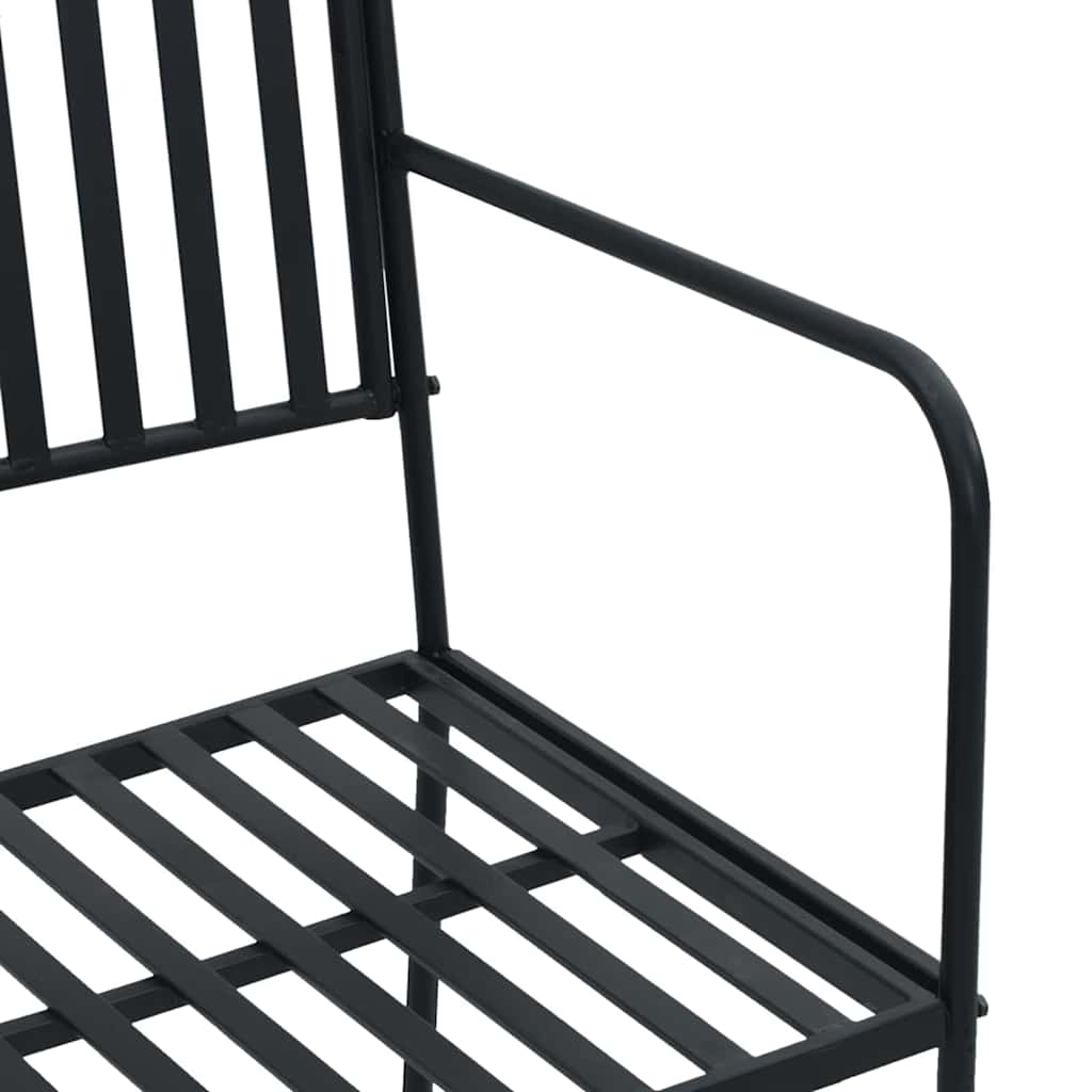 Havebænk Sort 103,5 x 51,5 x 90 cm Stål