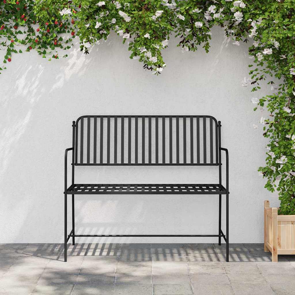 Havebænk Sort 103,5 x 51,5 x 90 cm Stål