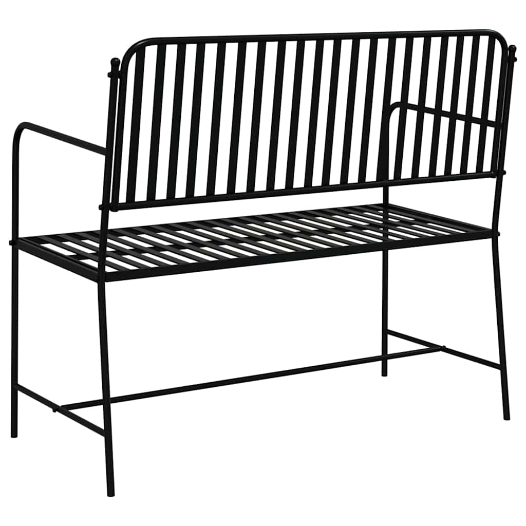 Havebænk Sort 103,5 x 51,5 x 90 cm Stål