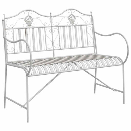 Havebænk Antik hvid 103,5 x 59 x 89 cm Stål