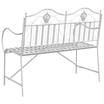 Havebænk Antik hvid 103,5 x 59 x 89 cm Stål