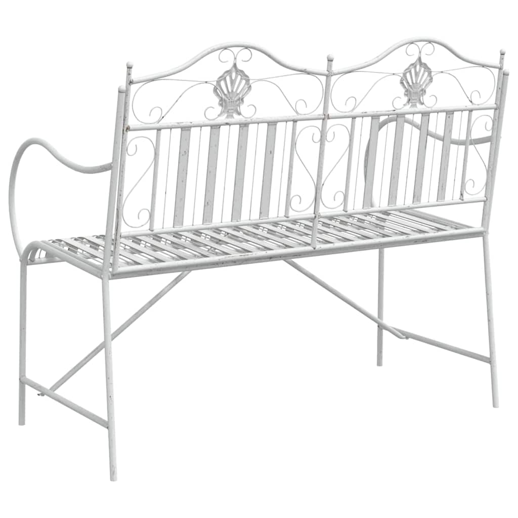 Havebænk Antik hvid 103,5 x 59 x 89 cm Stål