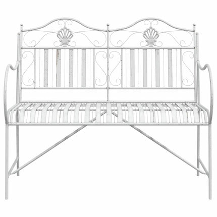 Havebænk Antik hvid 103,5 x 59 x 89 cm Stål