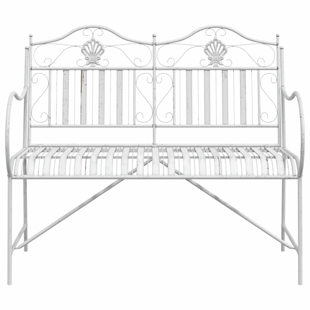 Havebænk Antik hvid 103,5 x 59 x 89 cm Stål