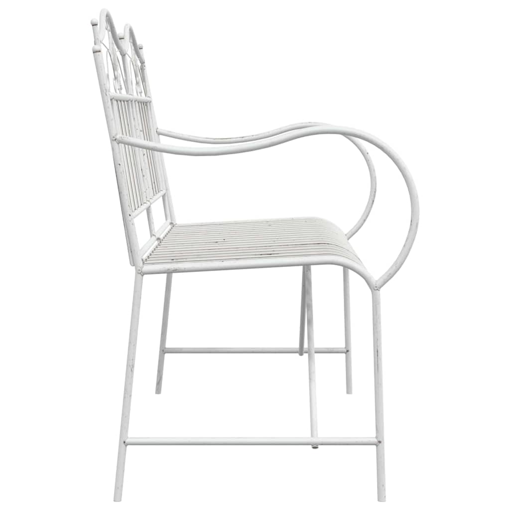 Havebænk Antik hvid 103,5 x 59 x 89 cm Stål