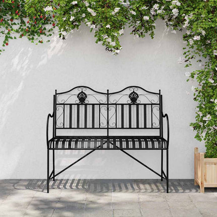 Havebænk Sort 103,5 x 59 x 89 cm Stål