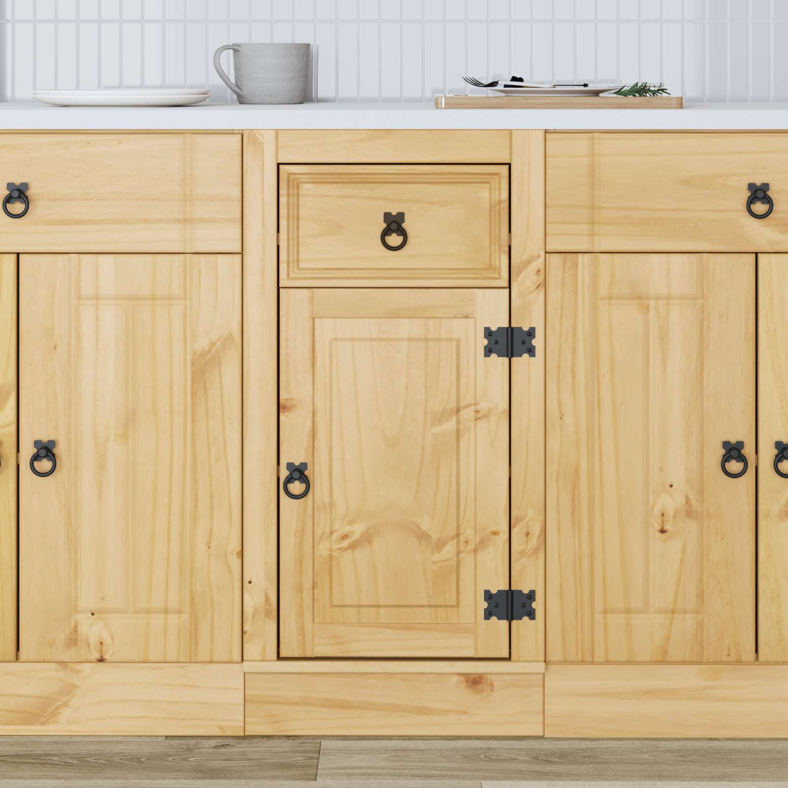 Kabinet SKI HonningBrun 40 x 46 x 81,5 cm Massiv fyrretræ