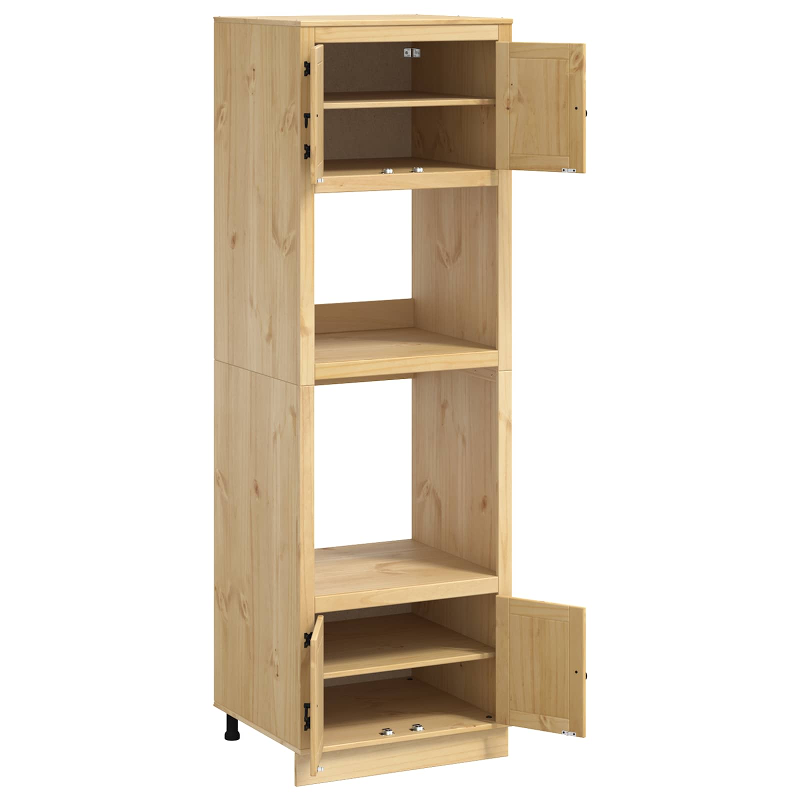 Kabinet med hylde Honning 66 x 58 x 207 cm Massiv fyrretræ