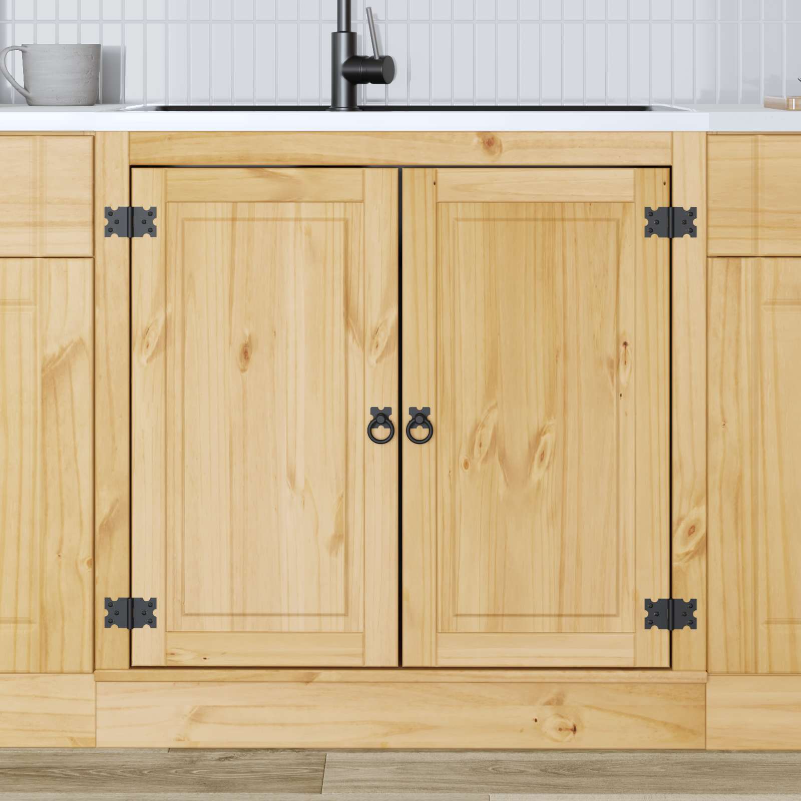 Kabinet SKI HonningBrun 80 x 46 x 81 cm Massiv fyrretræ