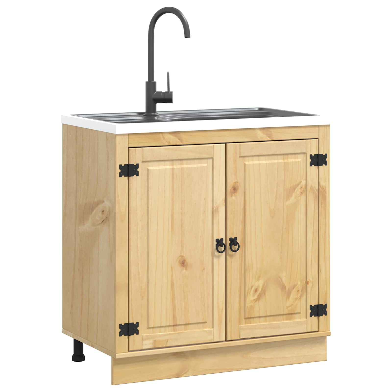 Kabinet SKI HonningBrun 80 x 46 x 81 cm Massiv fyrretræ