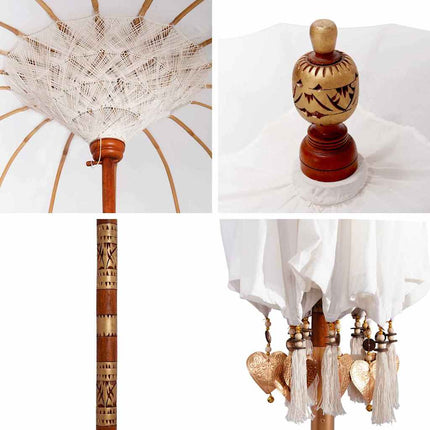 Balinesisk Parasol Creme 190 x 190 x 260 cm