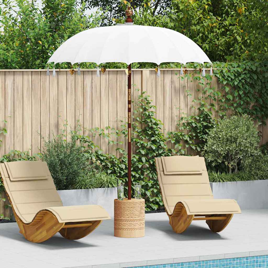 Balinesisk Parasol Creme 190 x 190 x 260 cm billede
