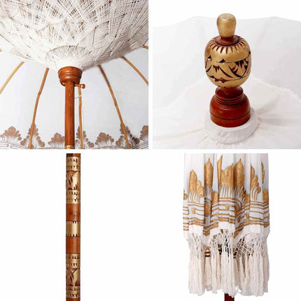 Balinesisk Parasol Creme 190 x 190 x 260 cm