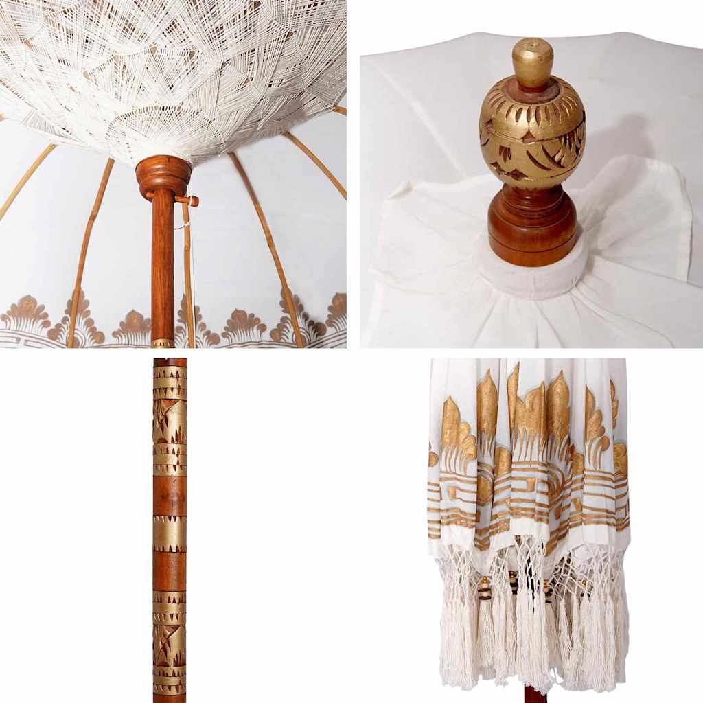 Balinesisk Parasol Creme 215 x 215 x 260 cm
