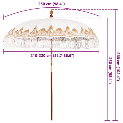 Balinesisk Parasol 215 x 215 x 260 cm