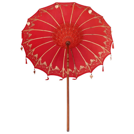 Balinesisk Parasol Rød 185 x 185 x 260 cm