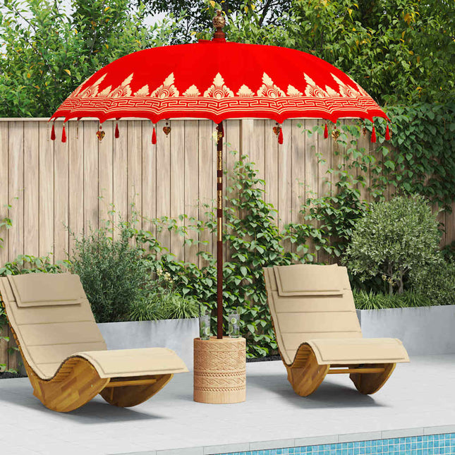 Balinesisk Parasol Rød 215 x 215 x 260 cm