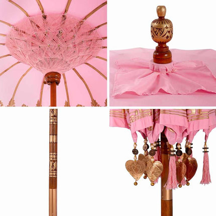 Balinesisk Parasol Lyserød 185 x 185 x 260 cm