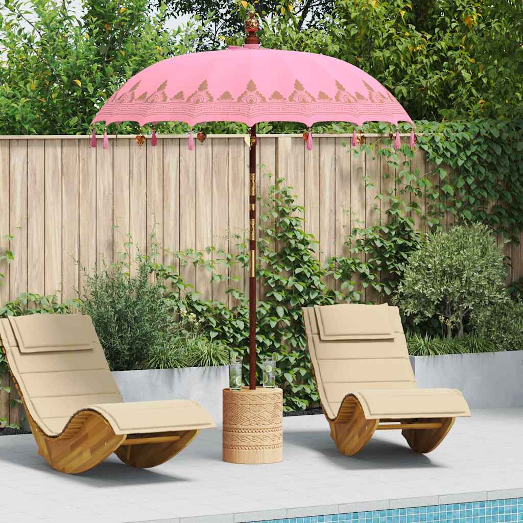 Balinesisk parasol - lyserød rund 185 × 185 × 260 cm
