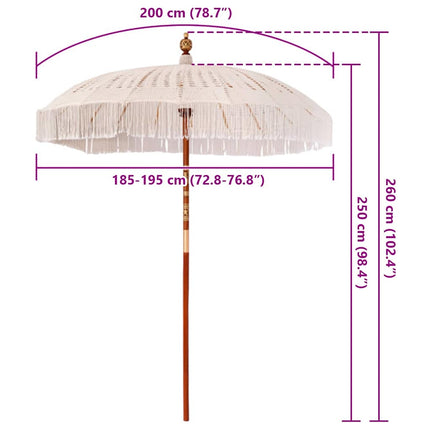 Makrame Parasol 190 x 190 x 260 cm