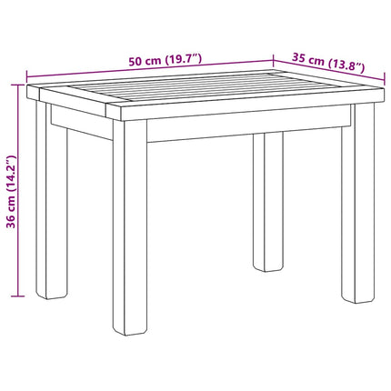 Sofabord Brun 50 x 35 x 36 cm Massiv Teaktræ
